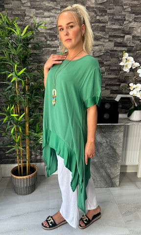 Made In Italy Talia Silk Hem Top