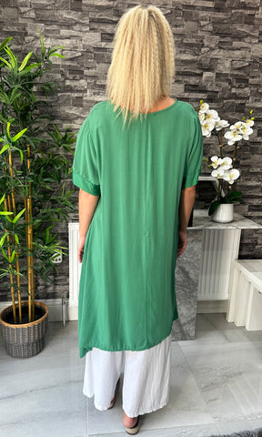 Made In Italy Talia Silk Hem Top