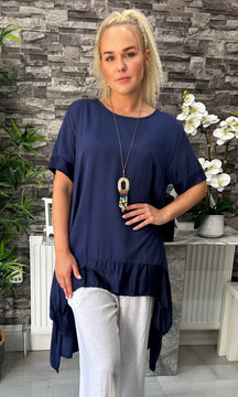 Made In Italy Talia Silk Hem Top