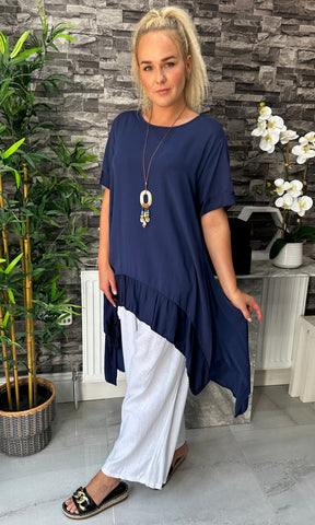 Made In Italy Talia Silk Hem Top