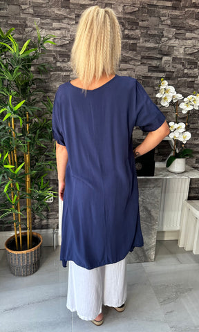 Made In Italy Talia Silk Hem Top