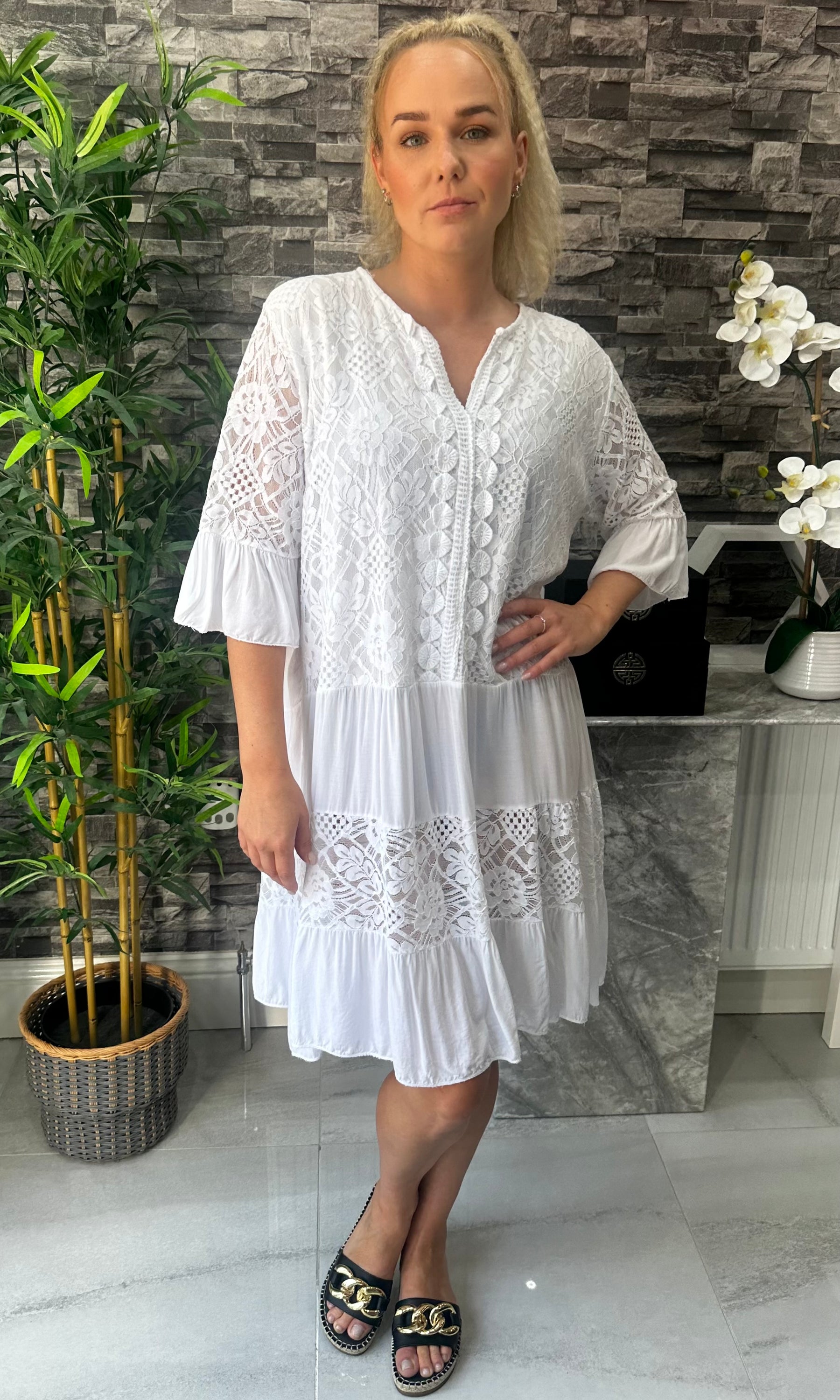 Made In Italy Zoey Crotchet Lace Dress Made In Italy Zoey Crotchet Lace Dress