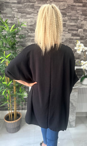 Made In Italy Tilly Embroidered Top - Black