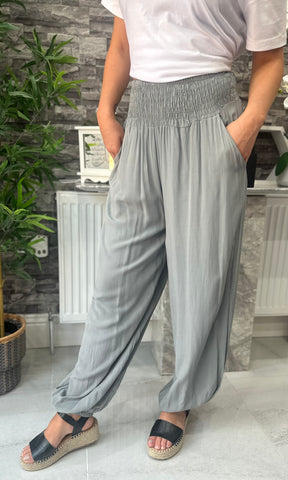 Made In Italy Tina Harem Pants - Grey