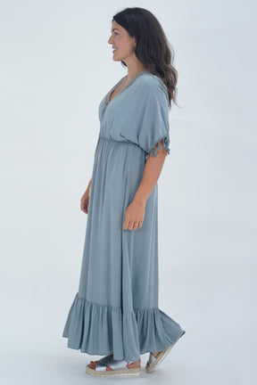 Made In Italy Amalfi Plain Tie Detail Dress