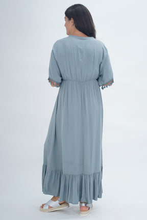 Made In Italy Amalfi Plain Tie Detail Dress