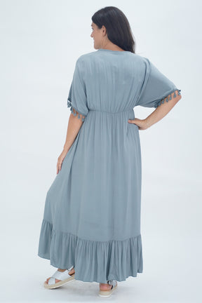 Made In Italy Amalfi Plain Tie Detail Dress