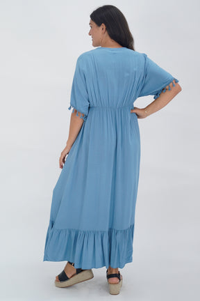 Made In Italy Amalfi Plain Tie Detail Dress