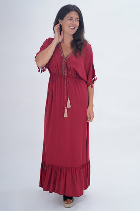 Made In Italy Amalfi Plain Tie Detail Dress