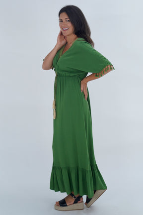 Made In Italy Amalfi Plain Tie Detail Dress