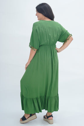 Made In Italy Amalfi Plain Tie Detail Dress
