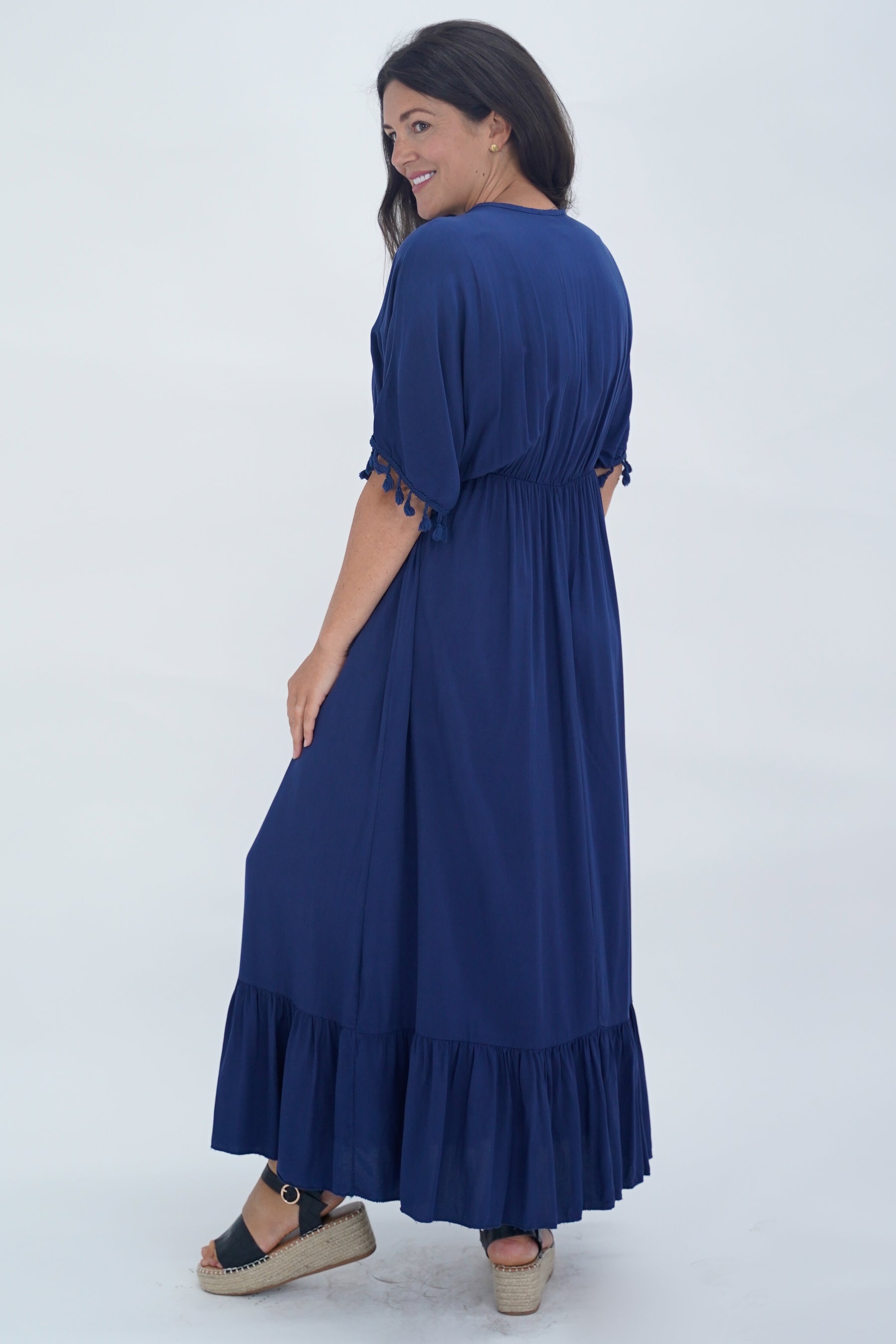 Made In Italy Amalfi Plain Tie Detail Dress Made In Italy Amalfi Plain Tie Detail Dress