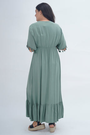Made In Italy Amalfi Plain Tie Detail Dress