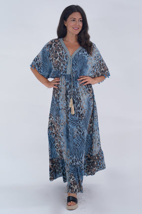 Made In Italy Amalfi Animal Print Tie Detail Dress