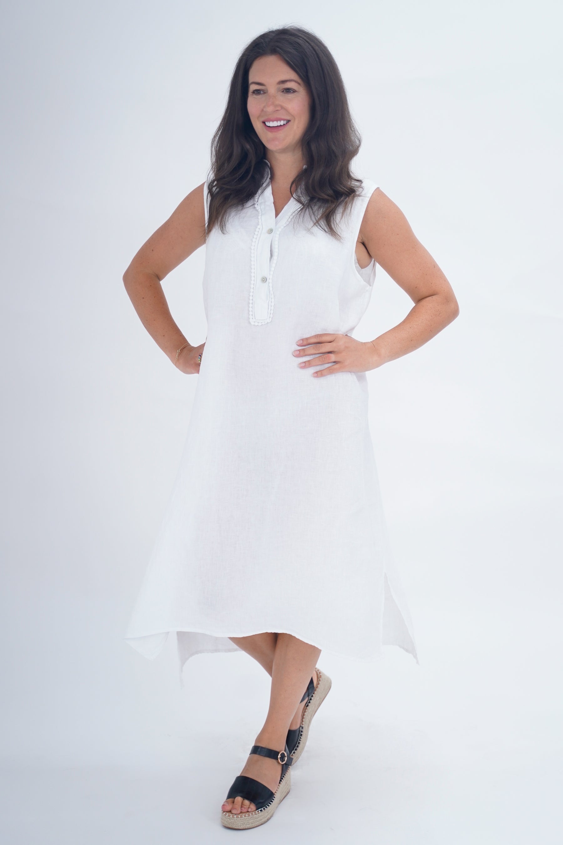 made in italy white linen dress Bella Ciao Linen Dress White / XS