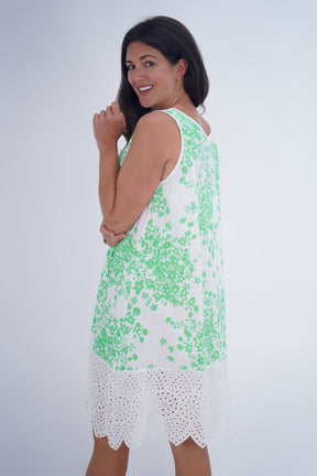 Made In Italy Lily Floral Print Eyelet Dress