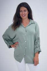 Made In Italy Turin Crotchet Blouse Top