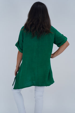 Made In Italy Venice Linen Pendant Tunic Top