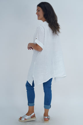 Made In Italy Venice Linen Pendant Tunic Top