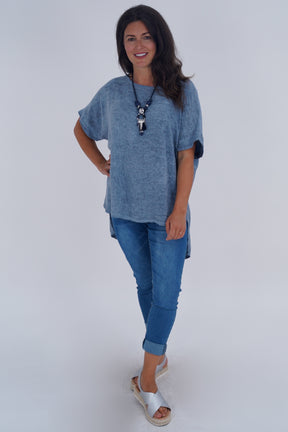 Made In Italy Ruby Button Back Linen Tunic Top