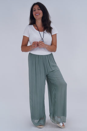 Made In Italy Arabella Pure Silk Trousers