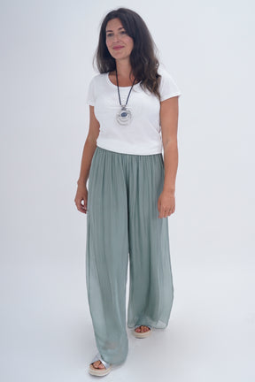 Made In Italy Arabella Pure Silk Trousers